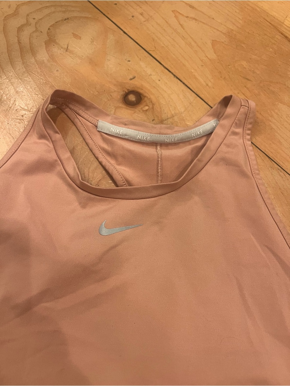 Nike Peach Performance Tank with Silver Swoosh Butter Soft